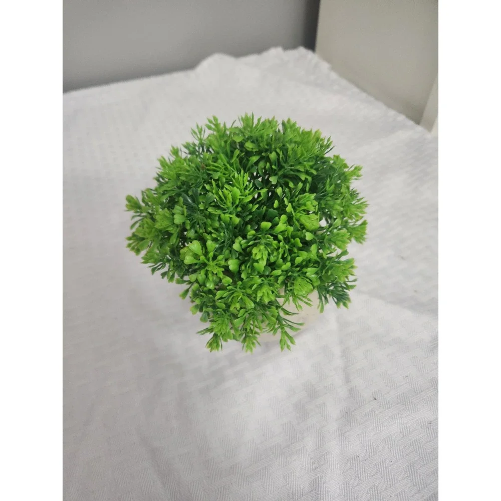 Artificial Mini Potted Plant Faux Greenery in Speckled Stone Ceramic Pot Decor